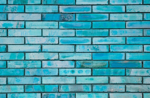 Blue painted brick wall texture