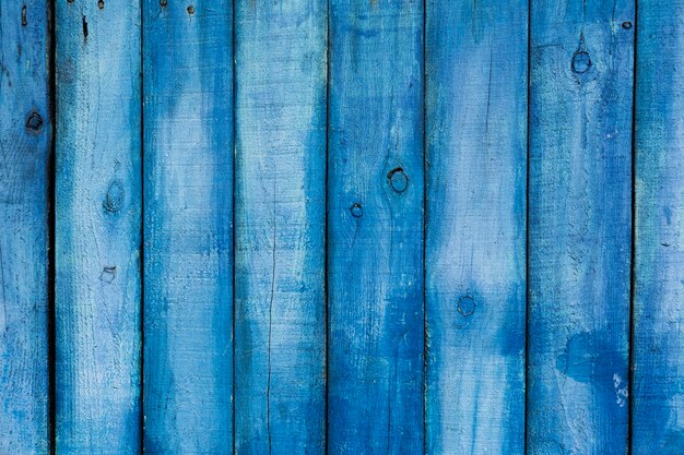 青い塗られた古い木製のテクスチャ