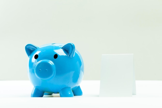 Blue piggy bank or money box