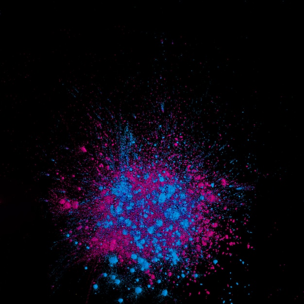 黒と青とピンクのホーリー色の爆発