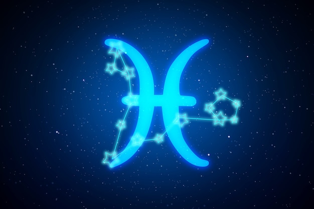 Free photo blue pisces sign with constellation