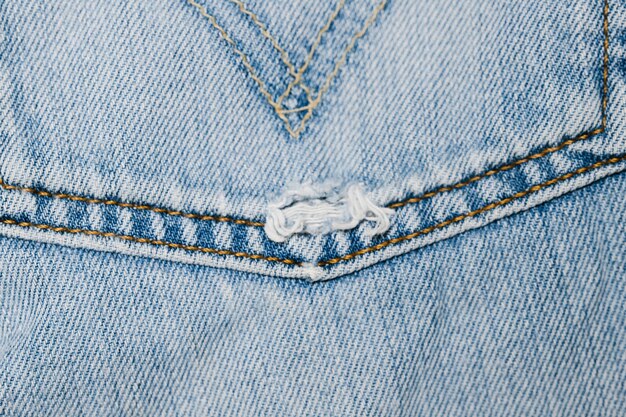Blue pocket details close-up