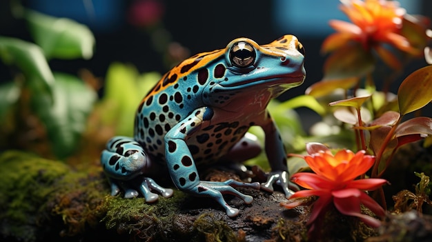 Blue poison dart frog Dendrobates tinctorius