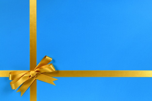 Blue present with golden bow 