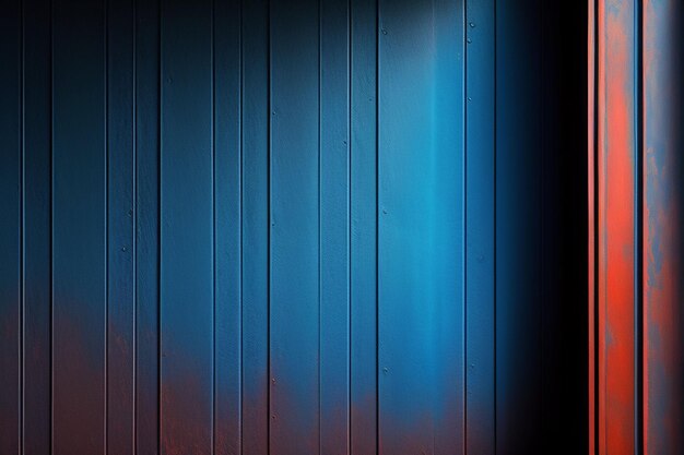 A blue and red wallpaper with a black background and a light shining on it.