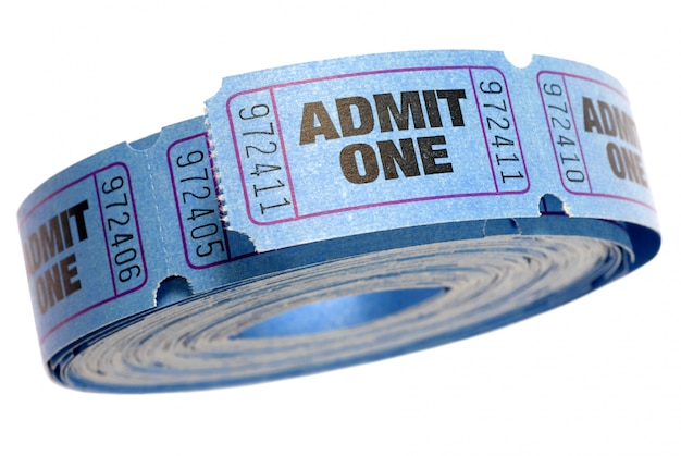 Free photo blue roll of movie tickets