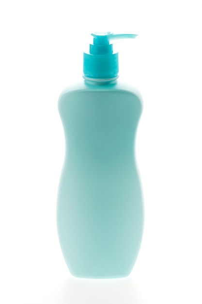 Blue skin lotion bottle