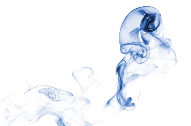 blue smoke collection on white background