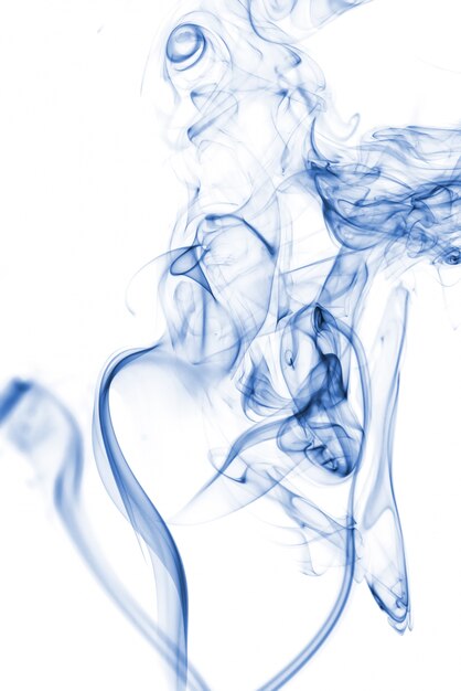 blue smoke collection on white background