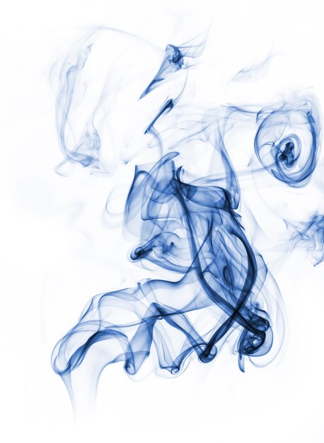 blue smoke collection on white background