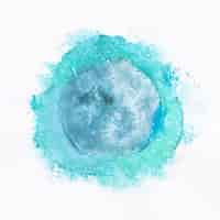 Free photo blue spherical watercolor shape