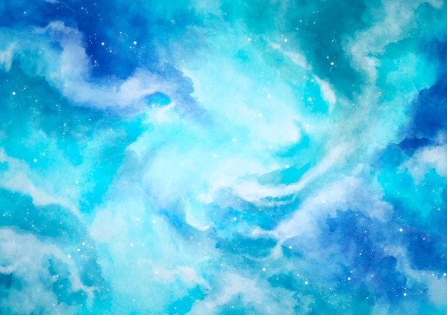 青い恒星の空の水彩画の背景