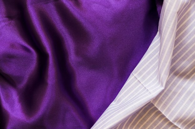 Blue stripes pattern and silky purple textile