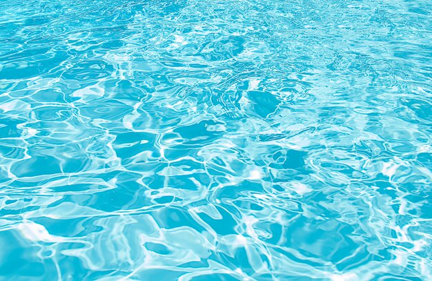 Blue swimming pool rippled water detail