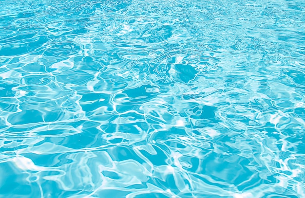 Blue swimming pool rippled water detail