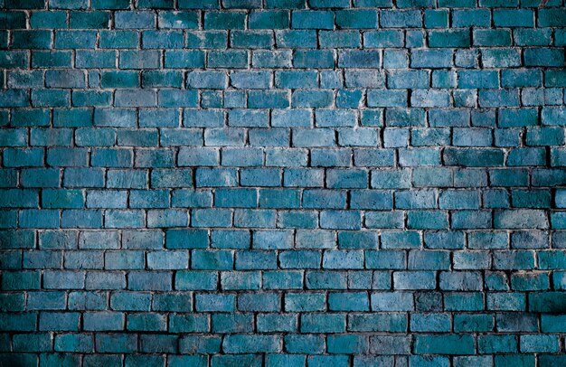 青い質感のレンガの壁の背景