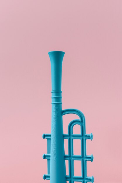 Blue trumpet with copy space