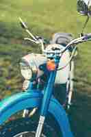 Free photo blue vintage motorcycle