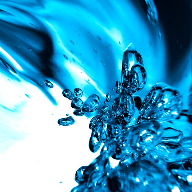 Blue water splashed