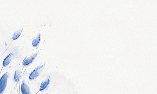 Free photo blue watercolor leaves background