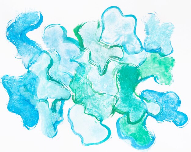 Blue watercolor shapes