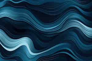 Free photo blue waves pattern summer lake wave lines beach waves water flow curve abstract landscape vibrant silk textile texture vector seamless background ai generated
