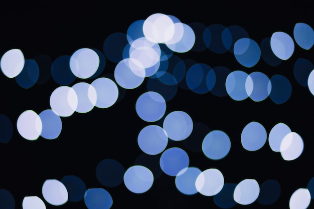 Blue and white lights of garland
