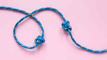 Free photo blue with yellow dots rope knots