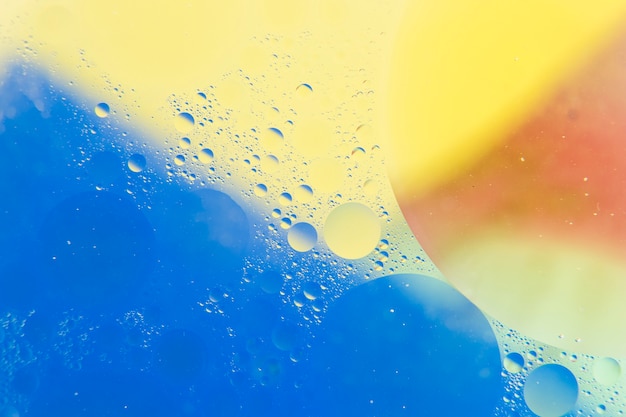 Blue and yellow background with bubble pattern