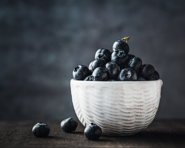 Blueberries in bowl, close-up