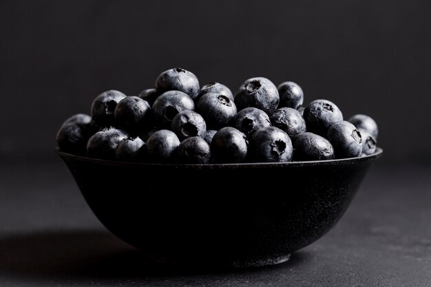 Blueberries in bowl close up