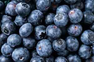 Free photo blueberries in green bowl background