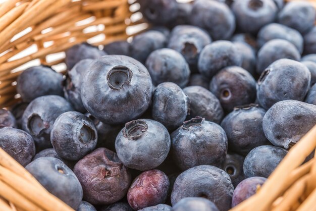 Blueberry basket isolated on white