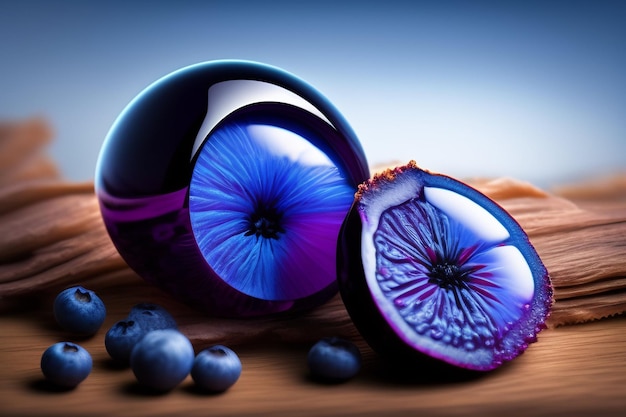 Free photo blueberry fruit on a wooden table