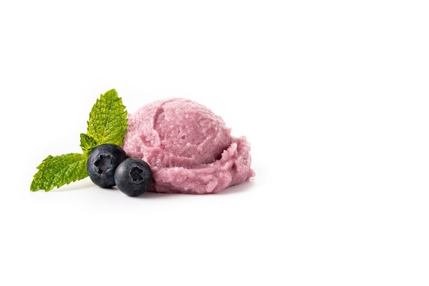 Foto gratuita paletta per gelato al mirtillo isolata su sfondo bianco