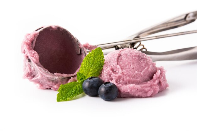 Blueberry ice cream scoop