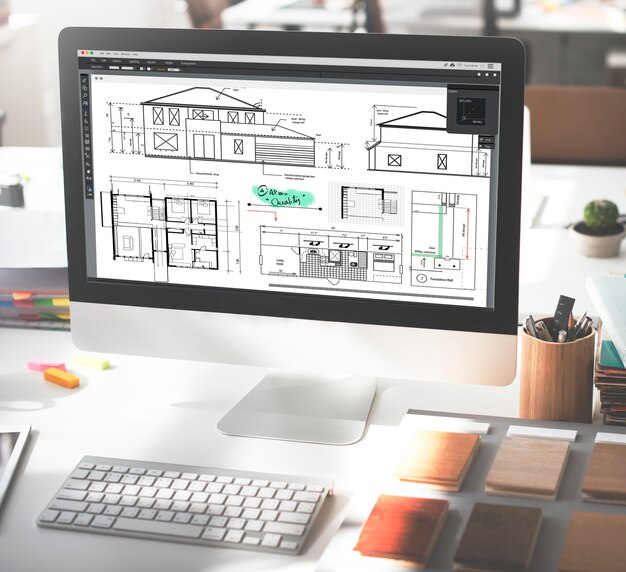 Blueprint Architect Construction Project Sketch Concept