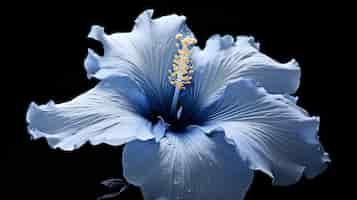 Free photo bluewhite hibiscus on a black background