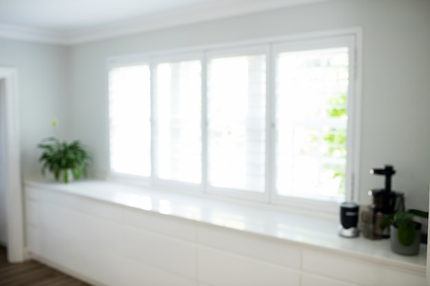 Blur view of kitchen worktop