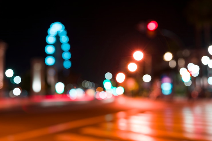 Free Photo blurred city lights
