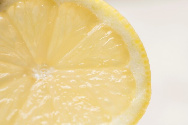 Blurred close-up slice of lemon