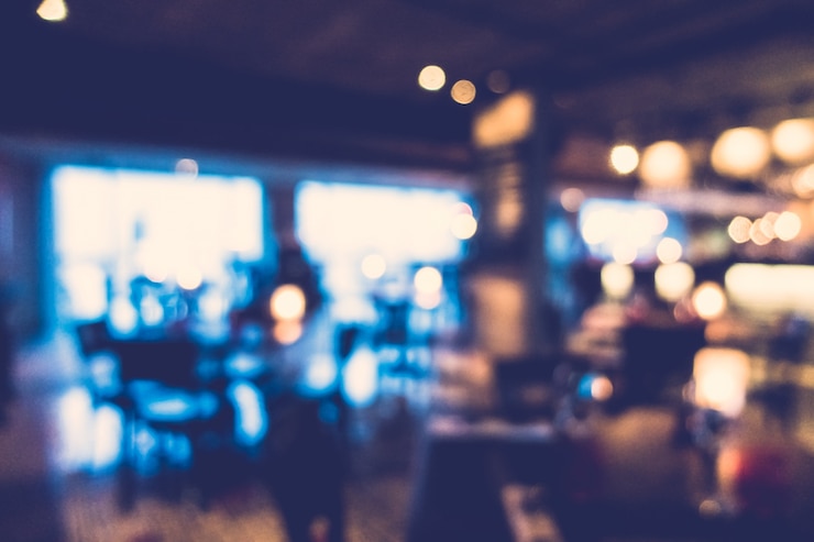 Free Photo blurred cocktail bar closed