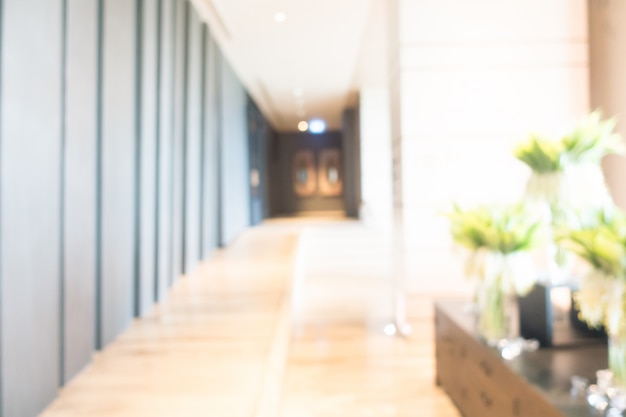 Blurred corridor with plants