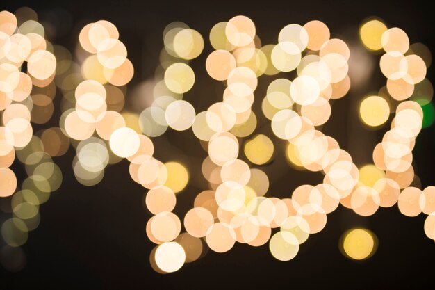 Blurred lights of holiday garland