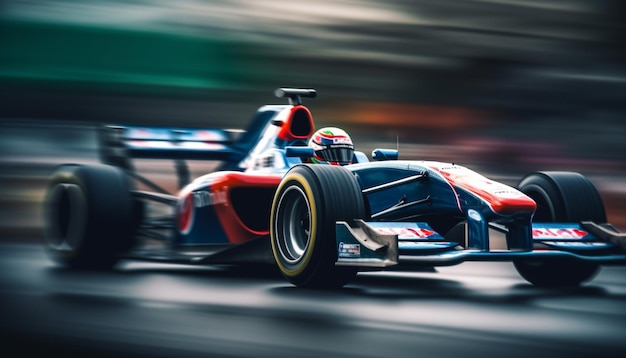 Free photo blurred motion shiny wheels modern sports car generative ai