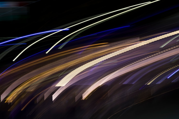 Free Photo blurred night lights