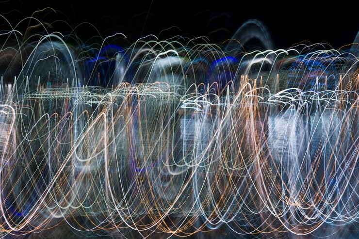Free Photo blurred night lights