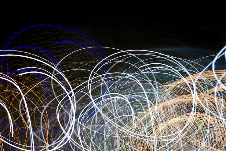 Free Photo blurred night lights