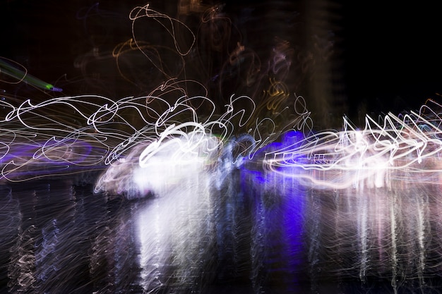 Free photo blurred night lights