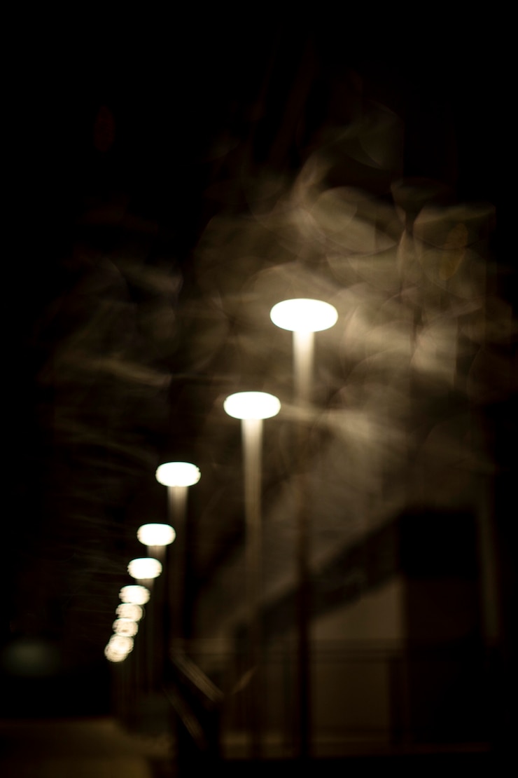 Free Photo blurred nightlights in the city